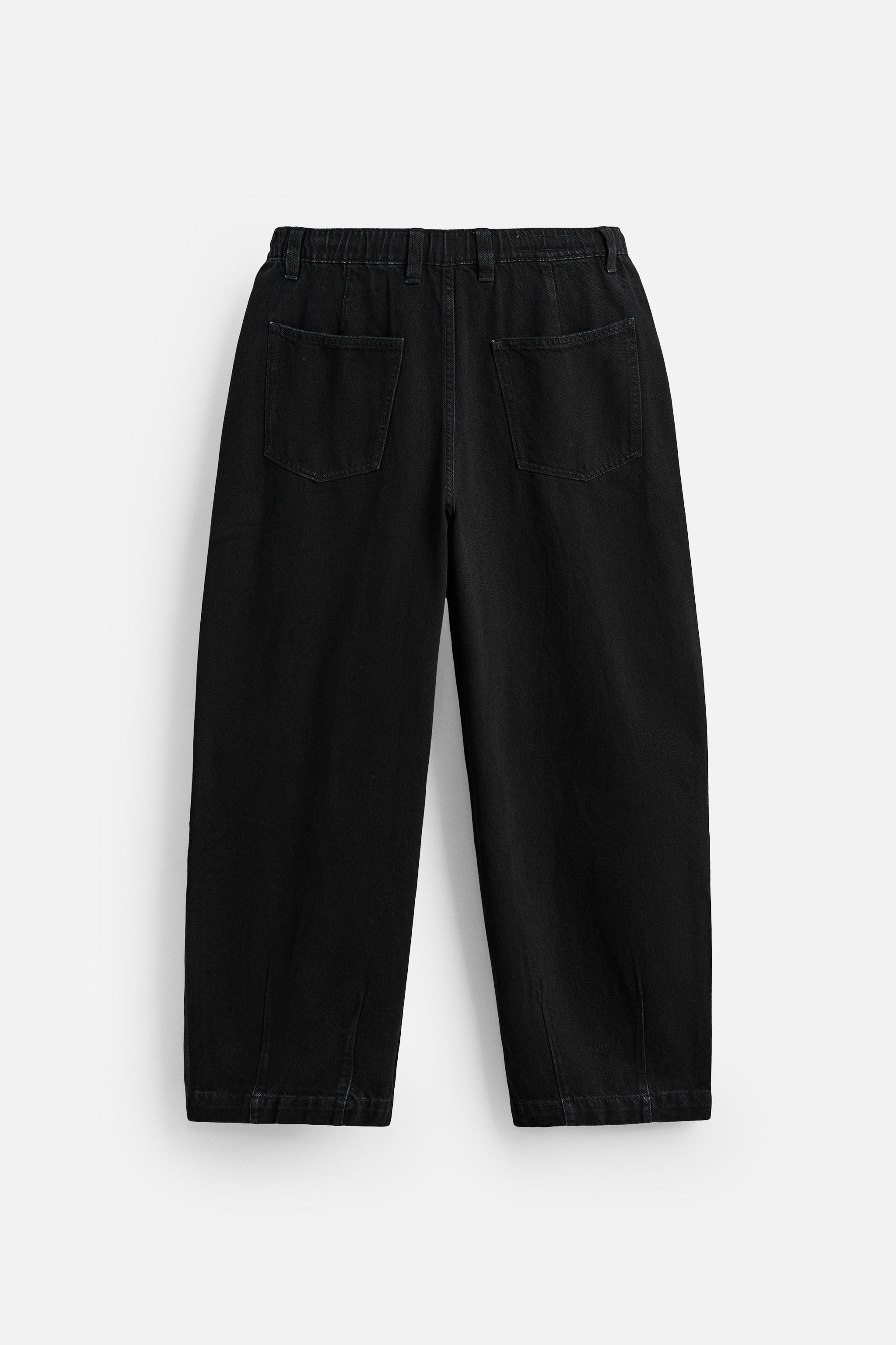 今期 zara double knee 30 ブラック　ダブルニーパンツ デニム 今期 zara double knee 30 ブラック ダブルニーパンツ デニム