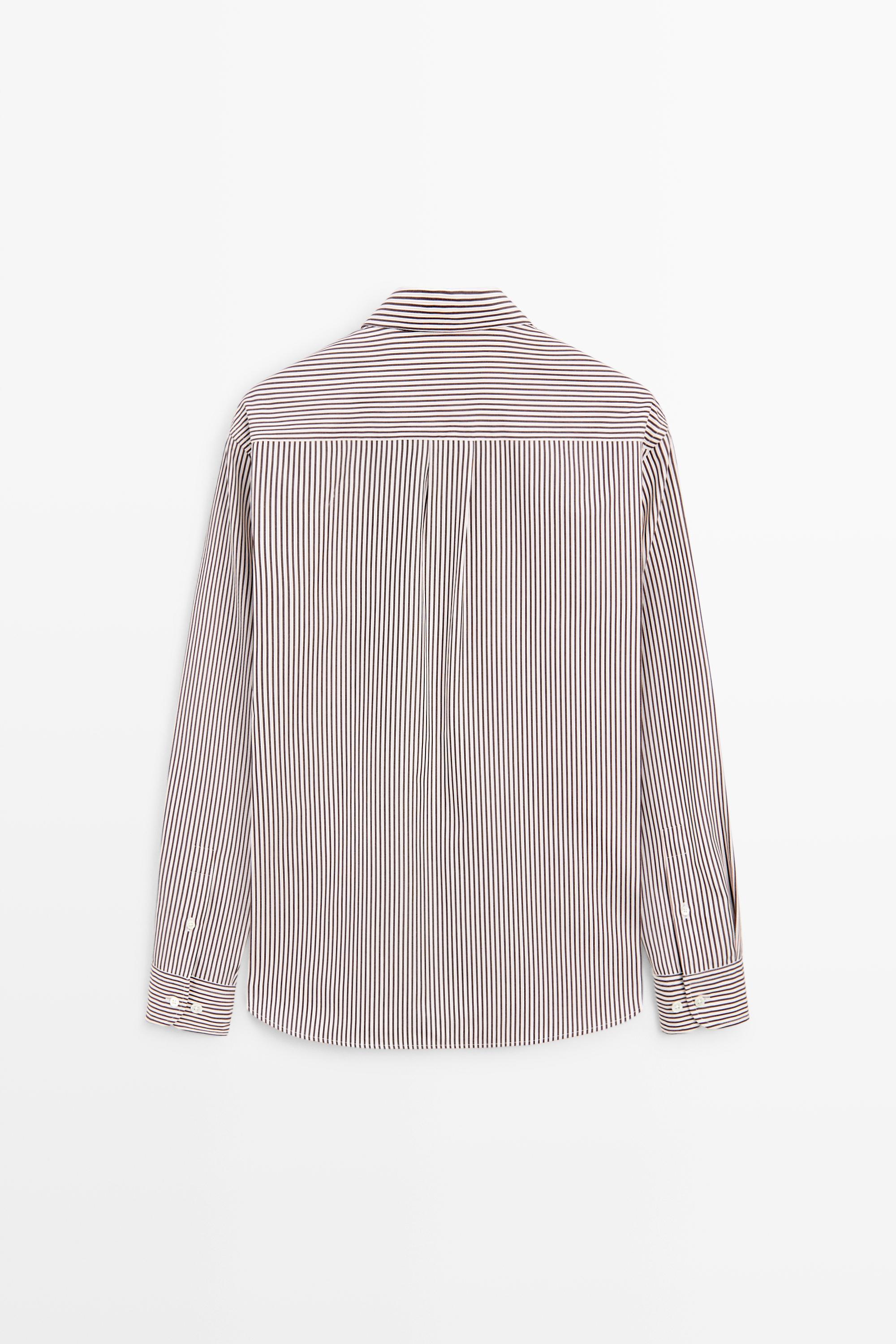 100% cotton regular fit striped shirt