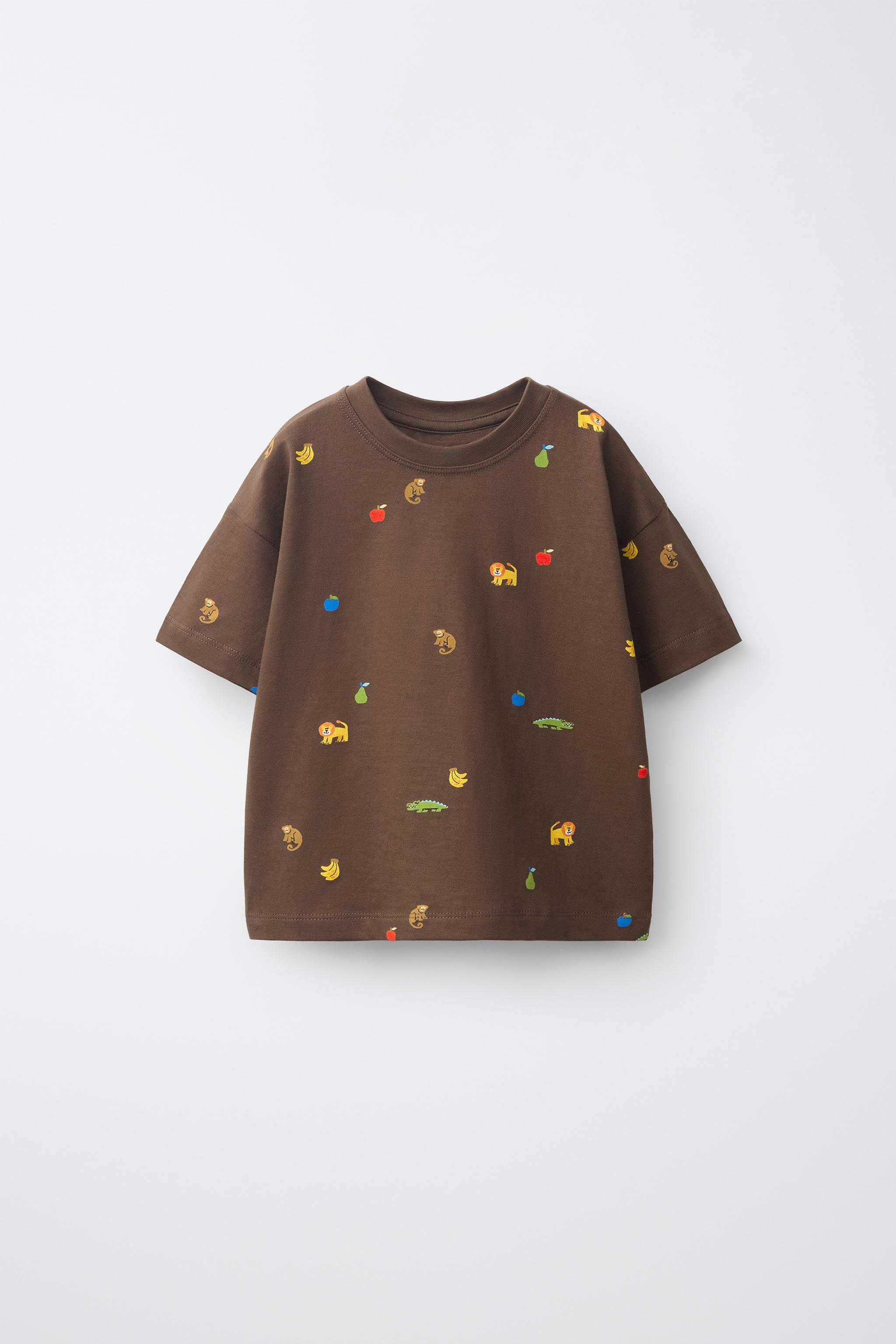 PRINTED T-SHIRT — Chocolate