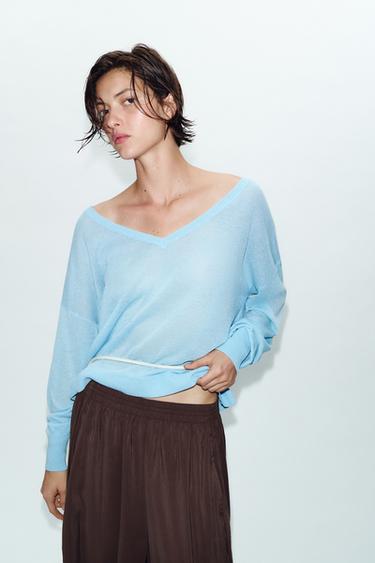 PANTALON BOUFFANT À TAILLE ÉLASTIQUE - Marron de Zara - Image 4