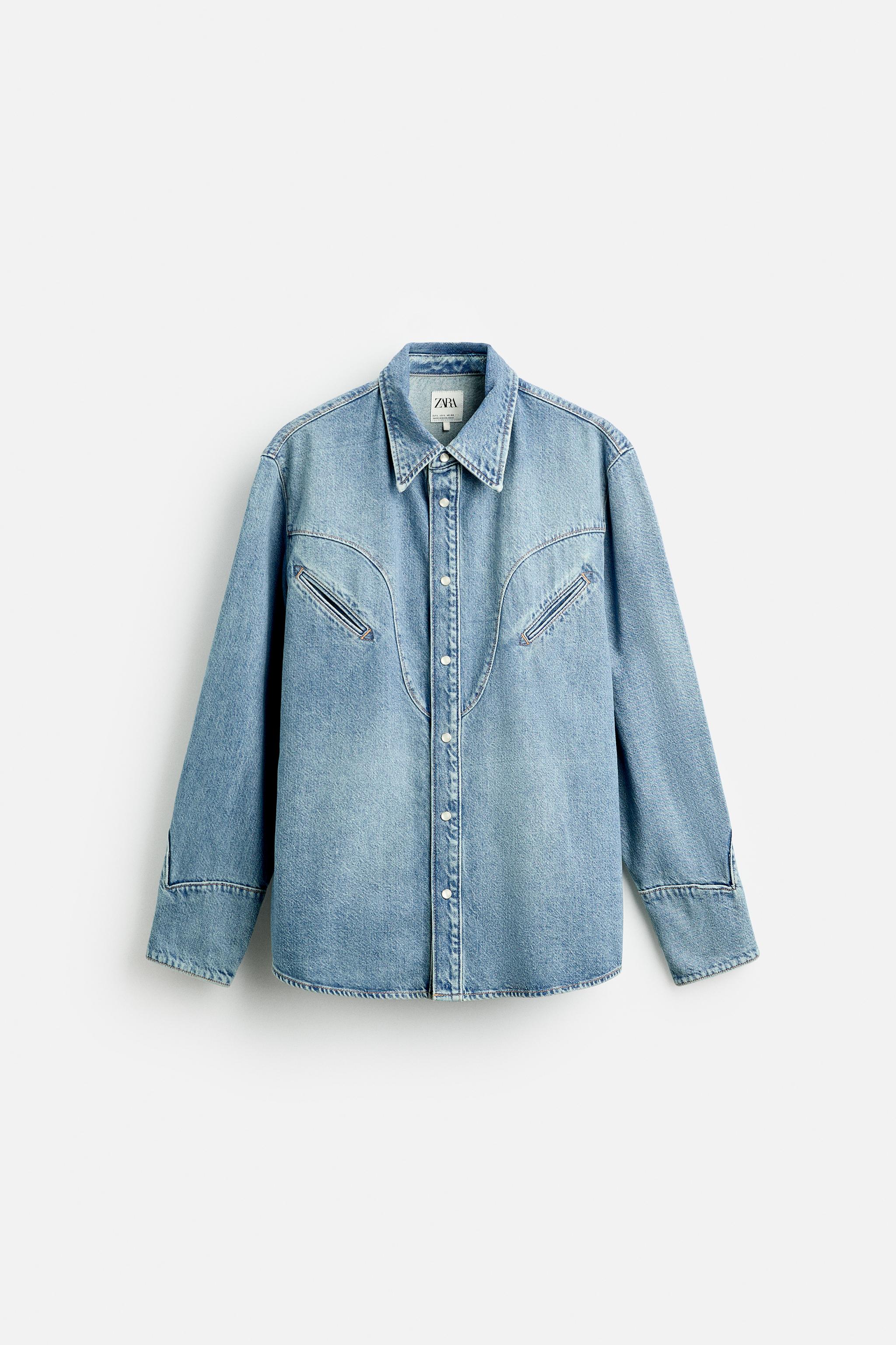 Zara camisa denim sale