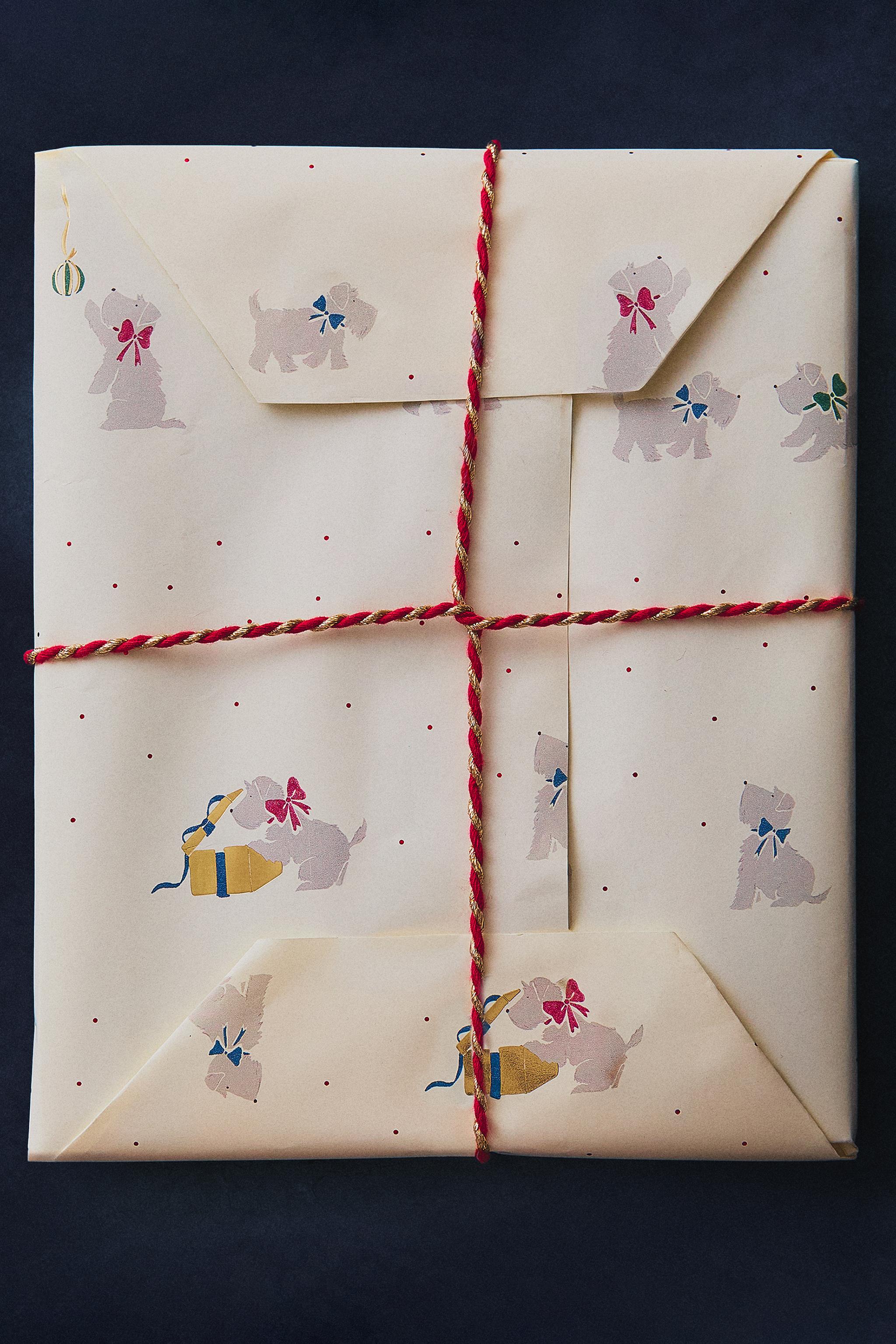 PAPIER CADEAU CHIENS NOËL