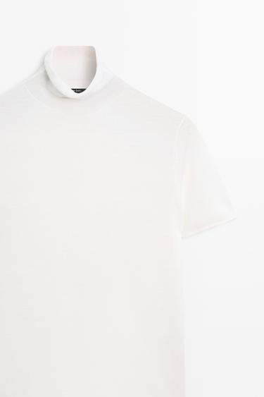 Short sleeve turtleneck knit sweater — Ecru 2