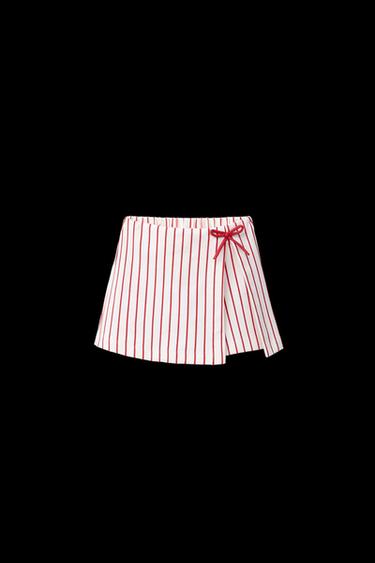 FALDA BERMUDA RAYAS LAZO - Rojo de Zara - Imagen 0