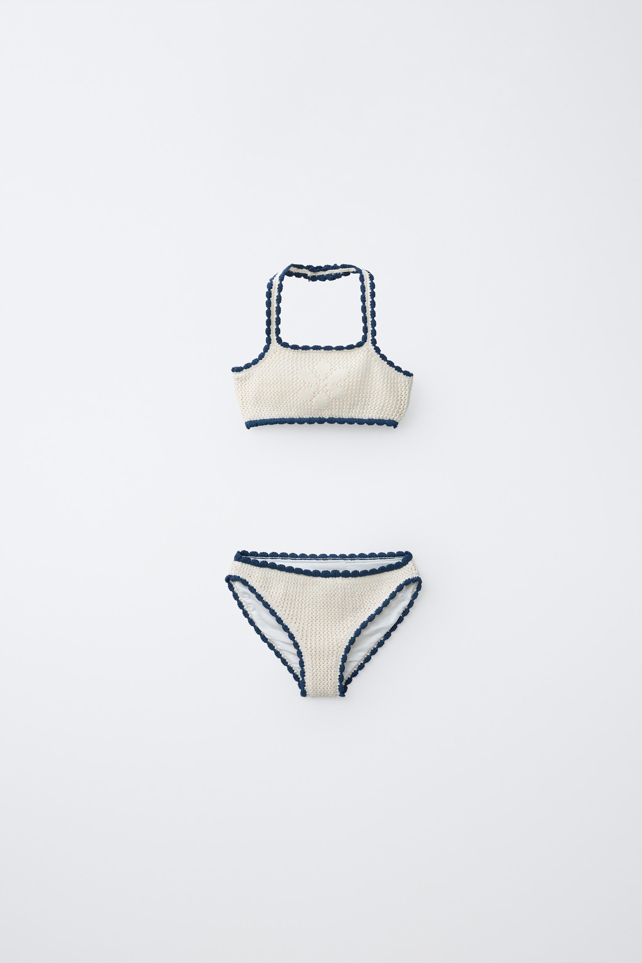 6-14 ANS/ BIKINI EN MAILLE CROCHET FLEURIE