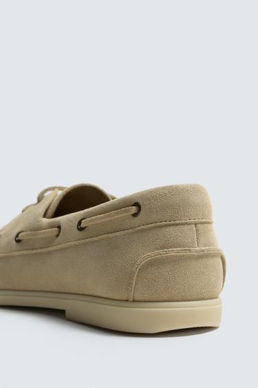 LEATHER DECK SHOES - Beige by Zara - Image 2