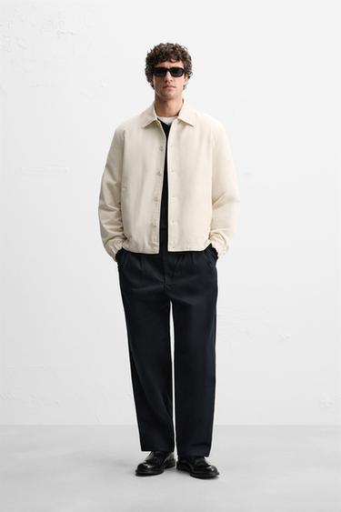 TEXTURED OVERSHIRT - Light beige by Zara - Image 0