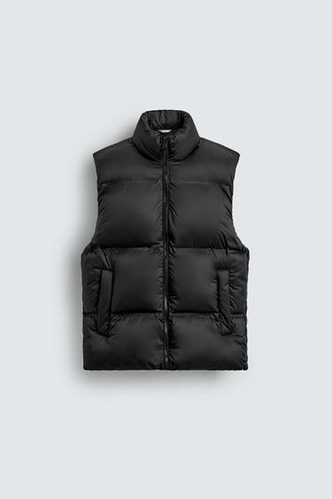 WATER-REPELLENT PUFFER GILET - Black by Zara