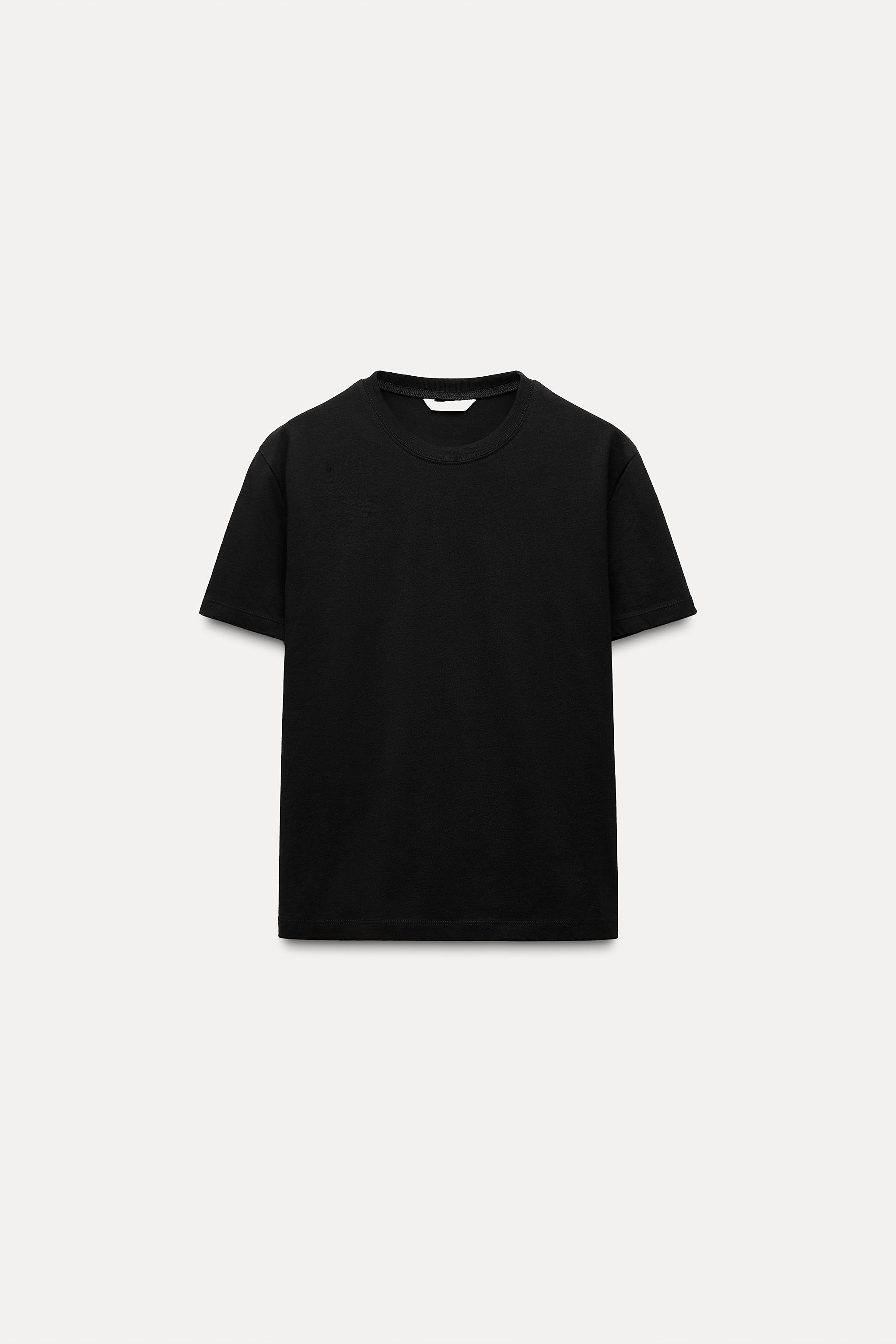 BASIC COTTON T-SHIRT - Black | ZARA United States