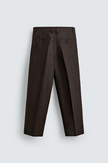 100% LINEN SUIT TROUSERS - Brown by Zara - Image 6