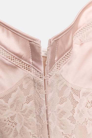 CONTRAST CORSET WITH STRAPS - Beige-pink by Zara - Image 8