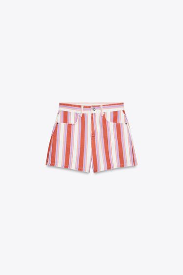 SHORT Z1975 MOM FIT TAILLE HAUTE RAYURES - Multicolore de Zara - Image 4