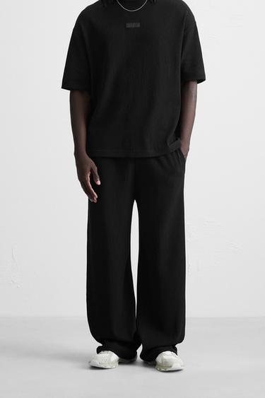 PANTALON DE JOGGING STRUCTURE VERTICALE - Noir de Zara - Image 1
