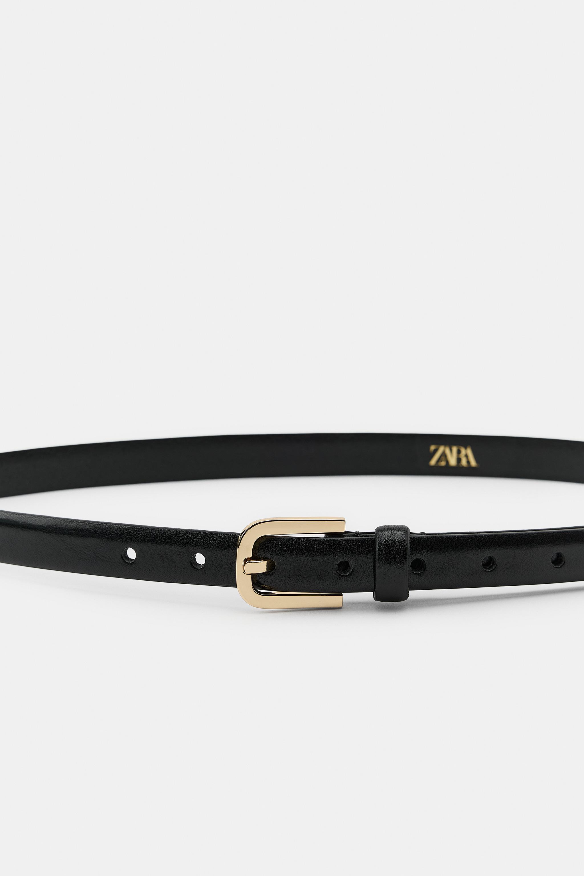 100% LEATHER BELT WITH METAL BUCKLE - Black | ZARA United States