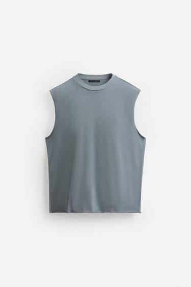 CAMISETA TANK PUNTO - Azul claro de Zara