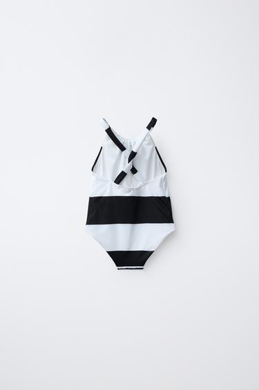 2-6 ANS/ MAILLOT DE BAIN À RAYURES - Blanc / Noir de Zara - Image 1