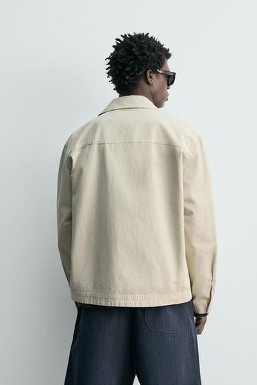 REGULAR FIT POPLIN OVERSHIRT - Sand by Zara - Image 2