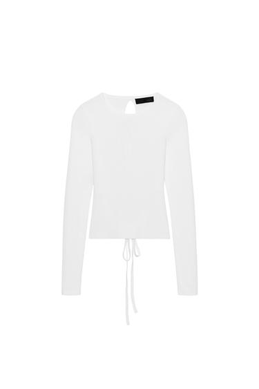 KNIT TOP WITH BEADED BACK - White by Zara