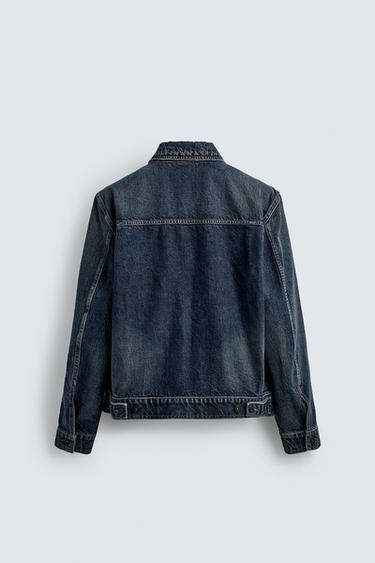 VESTE EN DENIM À PLIS - Bleu moyen de Zara - Image 7