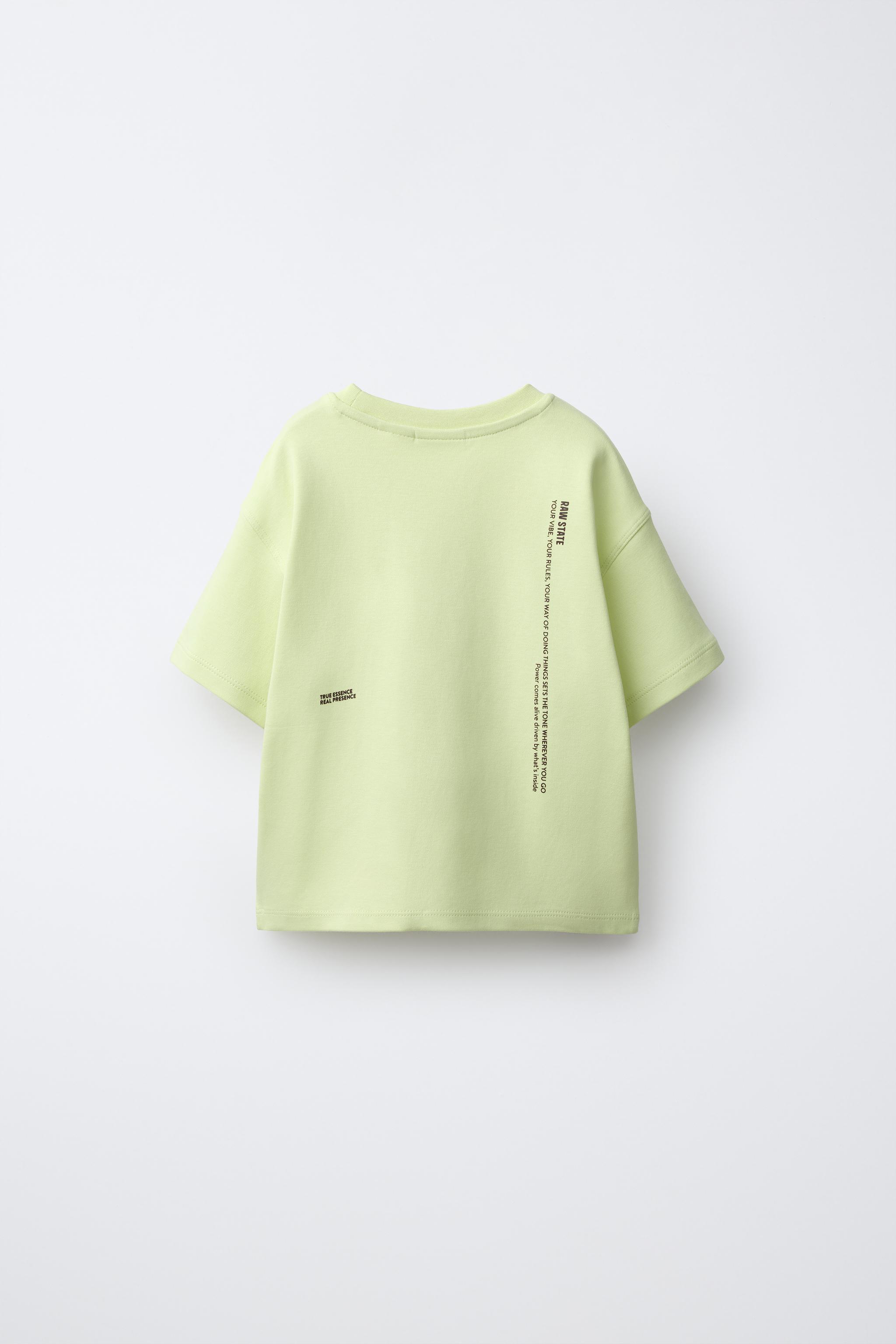ZARA  ライト INTERLOCK PRINTED T-SHIRT - Neon yellow | ZARA Singapore