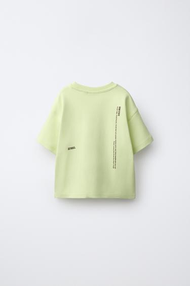 INTERLOCK PRINTED T-SHIRT - Neon yellow by Zara