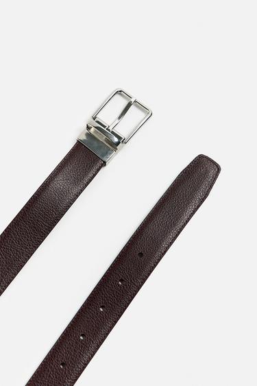 CONTRAST REVERSIBLE LEATHER BELT - Black by Zara - Image 5