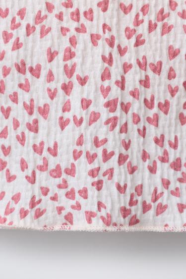 TEXTURED T-SHIRT WITH HEART & RUFFLES - Pink by Zara - Image 2