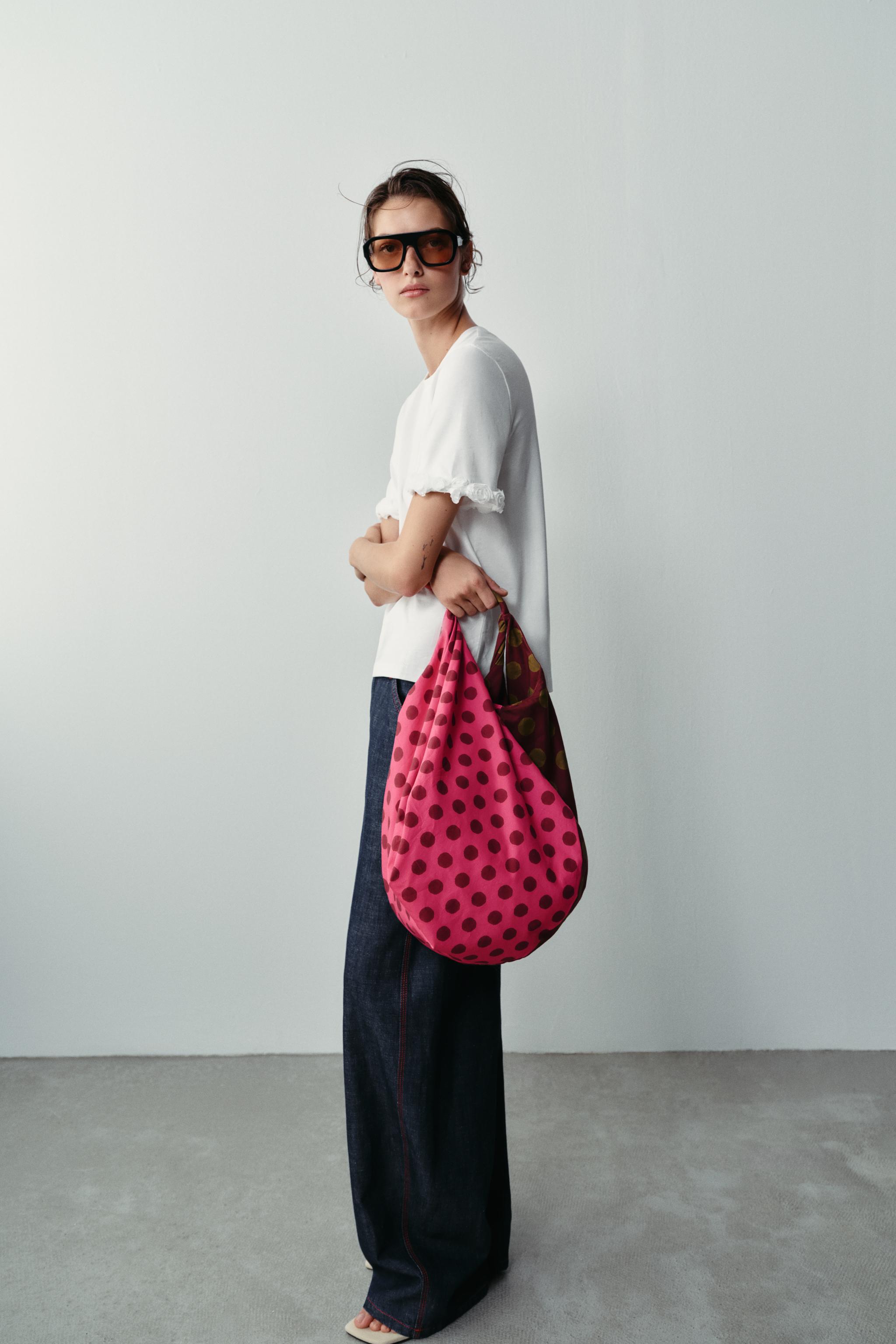 PRINTED POLKA DOT MAXI BAG