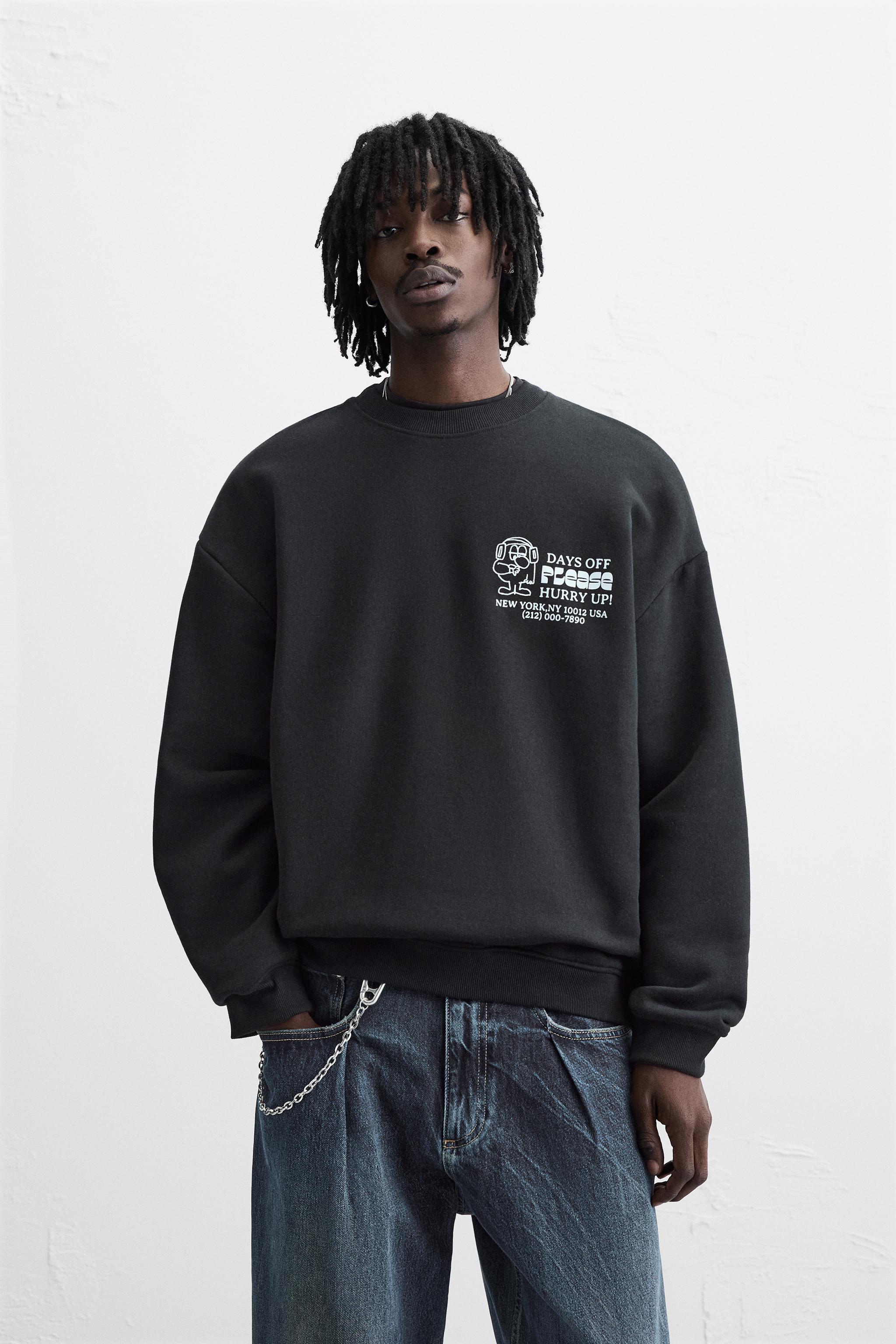 Zara black sweatshirt sale