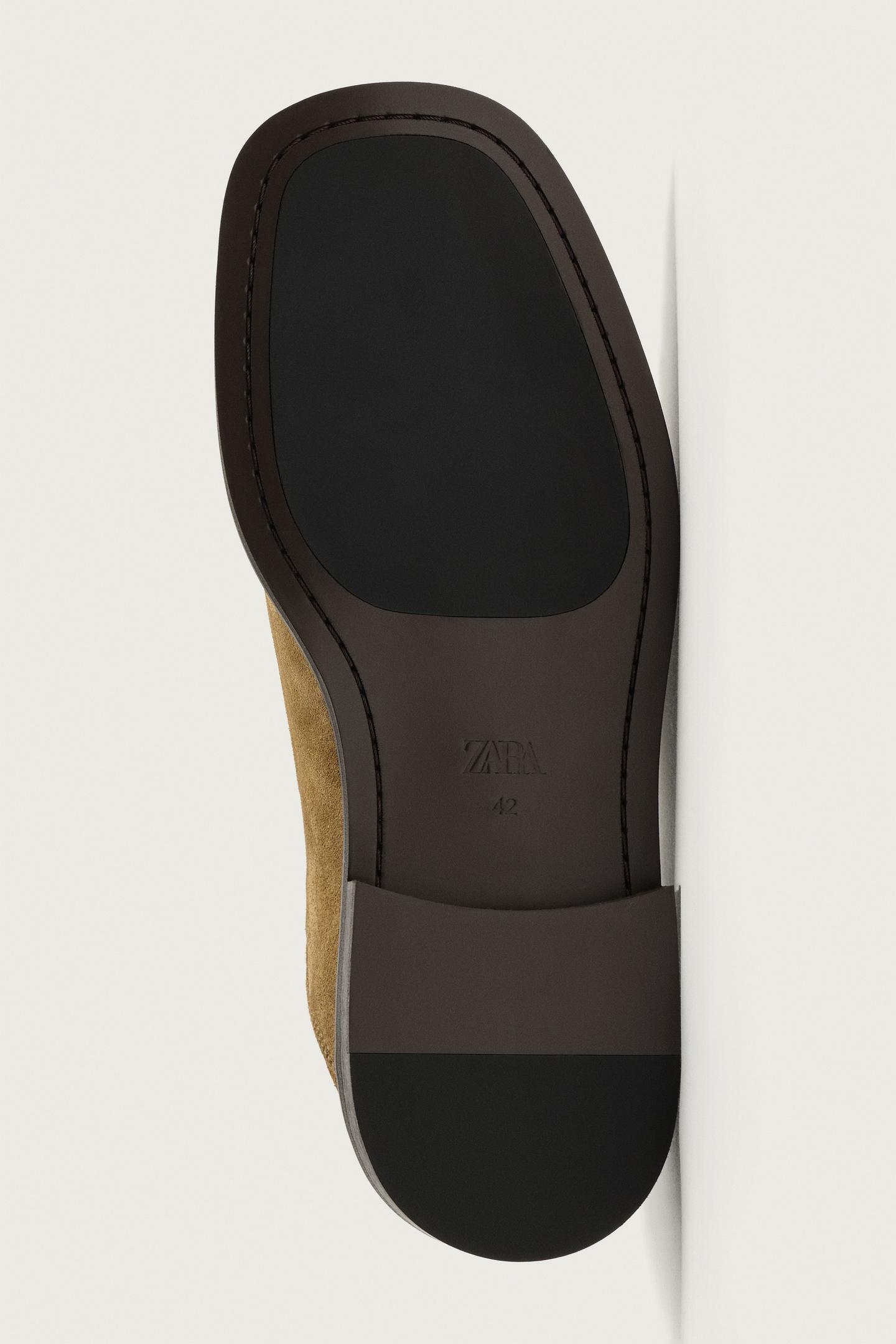 Туфли Zara Leather, цвет: Бежевый — фото 7