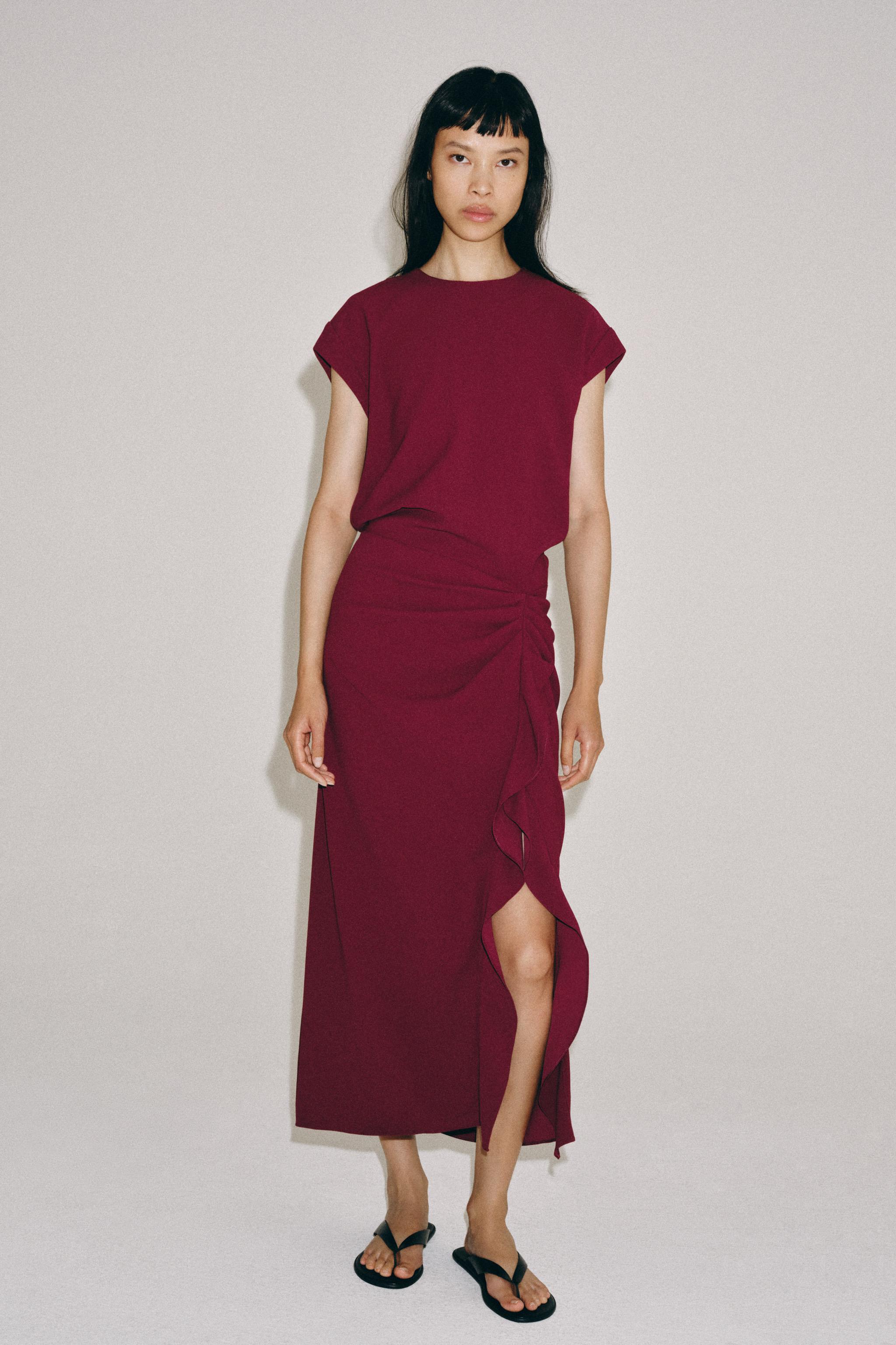 Женские платья Zara ZW COLLECTION Ruffled MIDI DRESS — фото 4