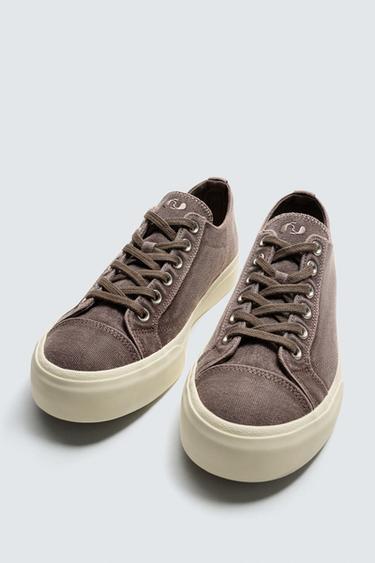FABRIC TRAINERS - Burgundy Red by Zara - Image 1