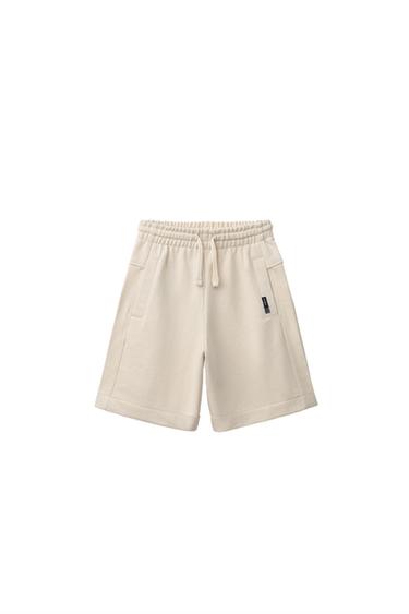PLUSH BERMUDA SHORTS WITH LABEL - Stone by Zara