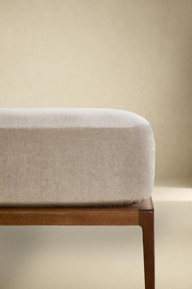 LINEN FITTED SHEET | 30 CM HIGH - Light beige by Zara