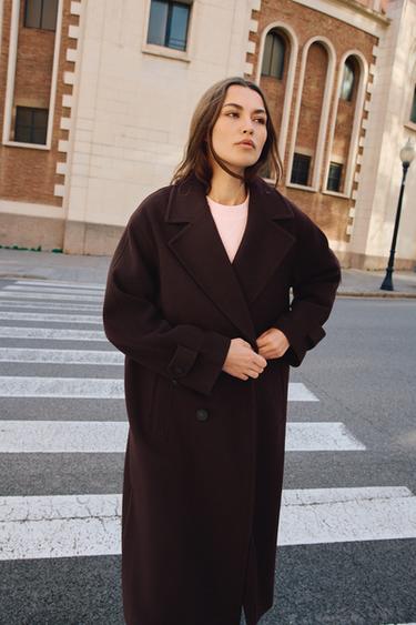 MANTEAU OVERSIZE SOFT - Bordeaux de Zara - Image 3