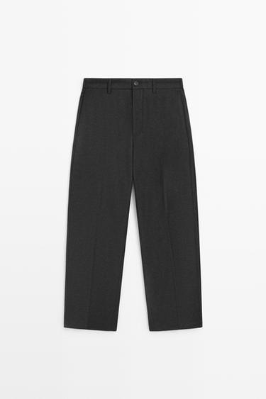 100% Wool Pants with Waist Detail — Gray 1