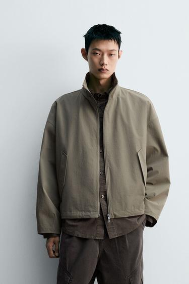 Zara 紋理感科技外套 - 綠色