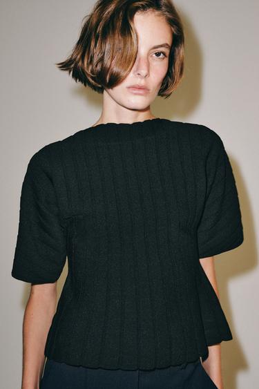 RIPPSTRICK-TOP - Schwarz von Zara