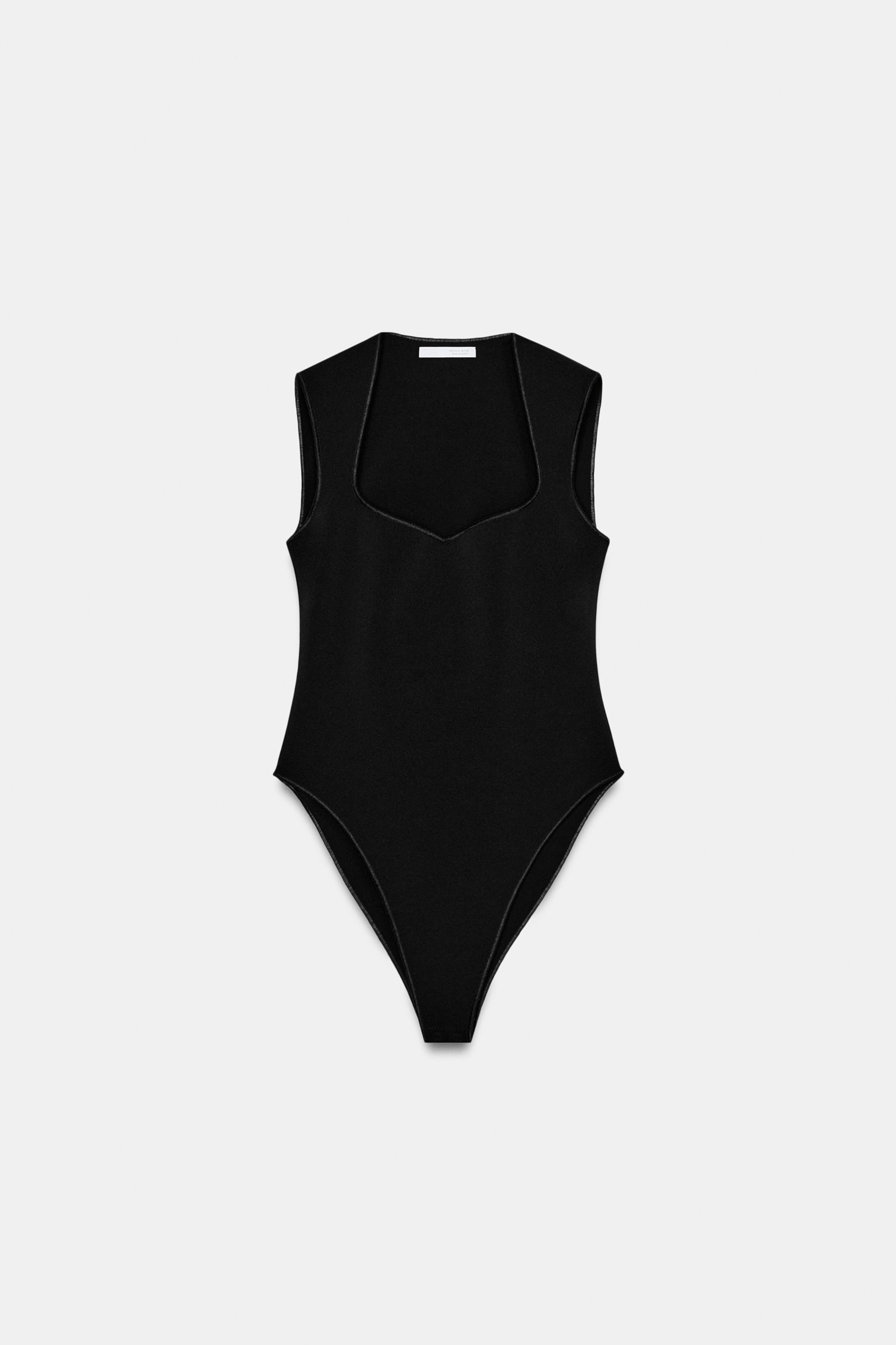 Zara Kare Yaka Streç Body görsel 6
