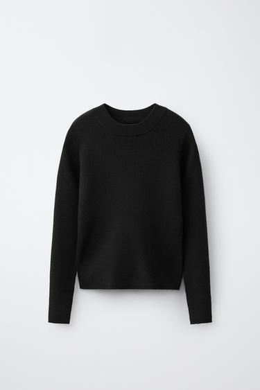 RIBBED KNIT JUMPER - Black by Zara