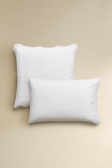 Zara EMBROIDERED PILLOWCASE - White - Image 0