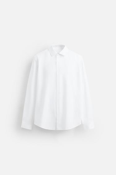CAMISA ESTRUCTURA - Blanco de Zara - Imagen 0