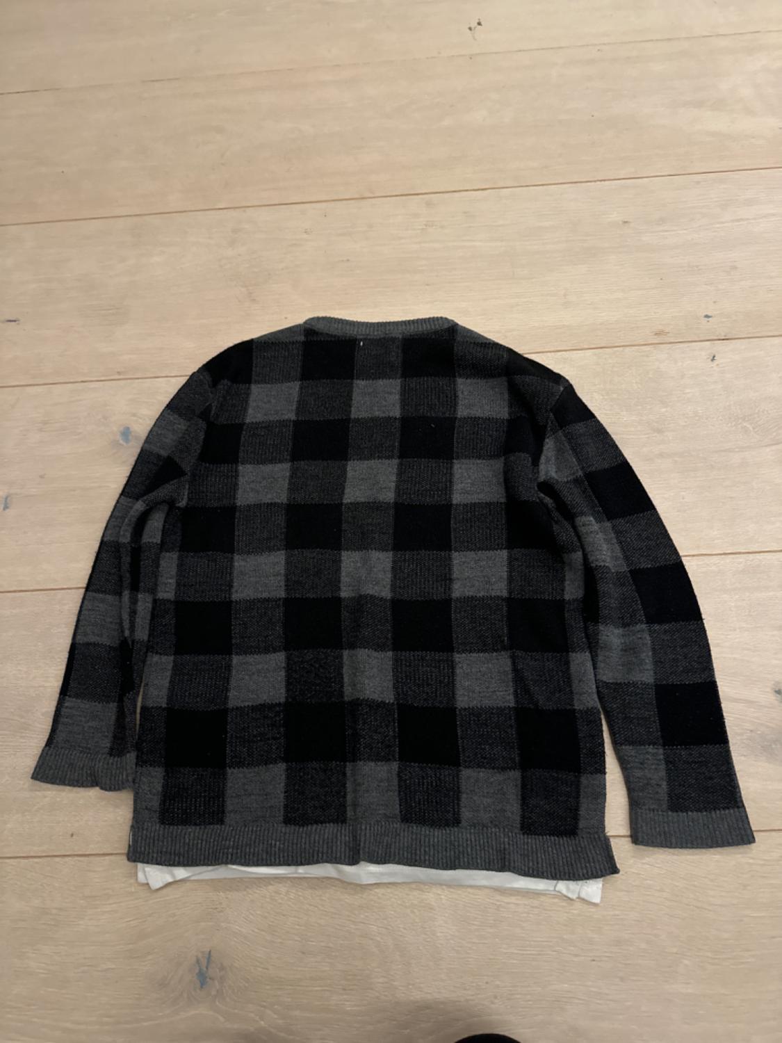 CHECKERED KNIT SWEATER WITH SHIRT LINE - Image 2