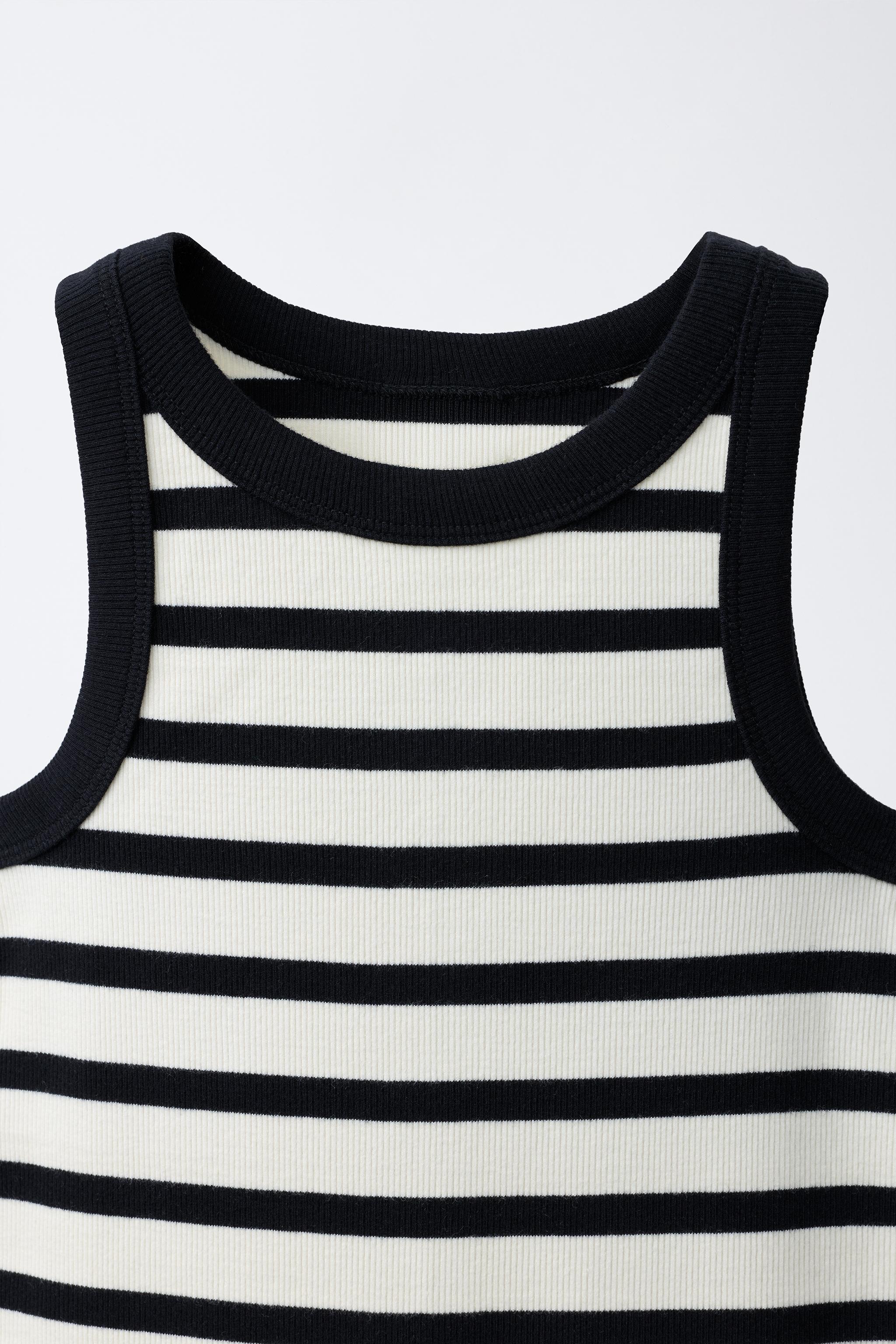 STRIPED RIBBED DRESS