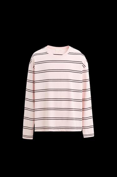 CAMISETA RAYAS - Rosa de Zara - Imagen 0