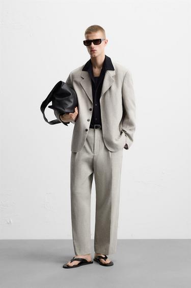 LINEN TEXTURED SUIT - Ecru/Yellow by Zara