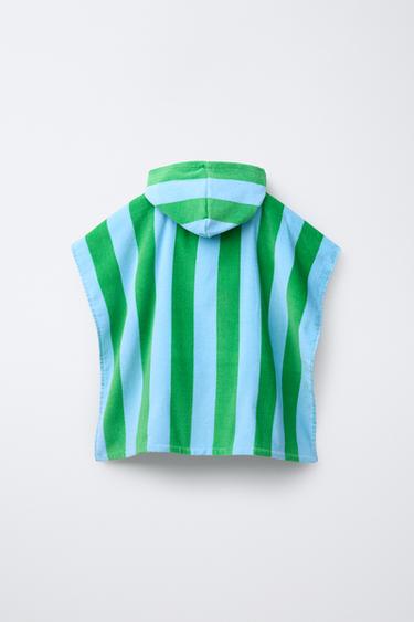 PONCHO SERVIETTE RAYURES ET CITRON - Vert / Bleu de Zara - Image 1