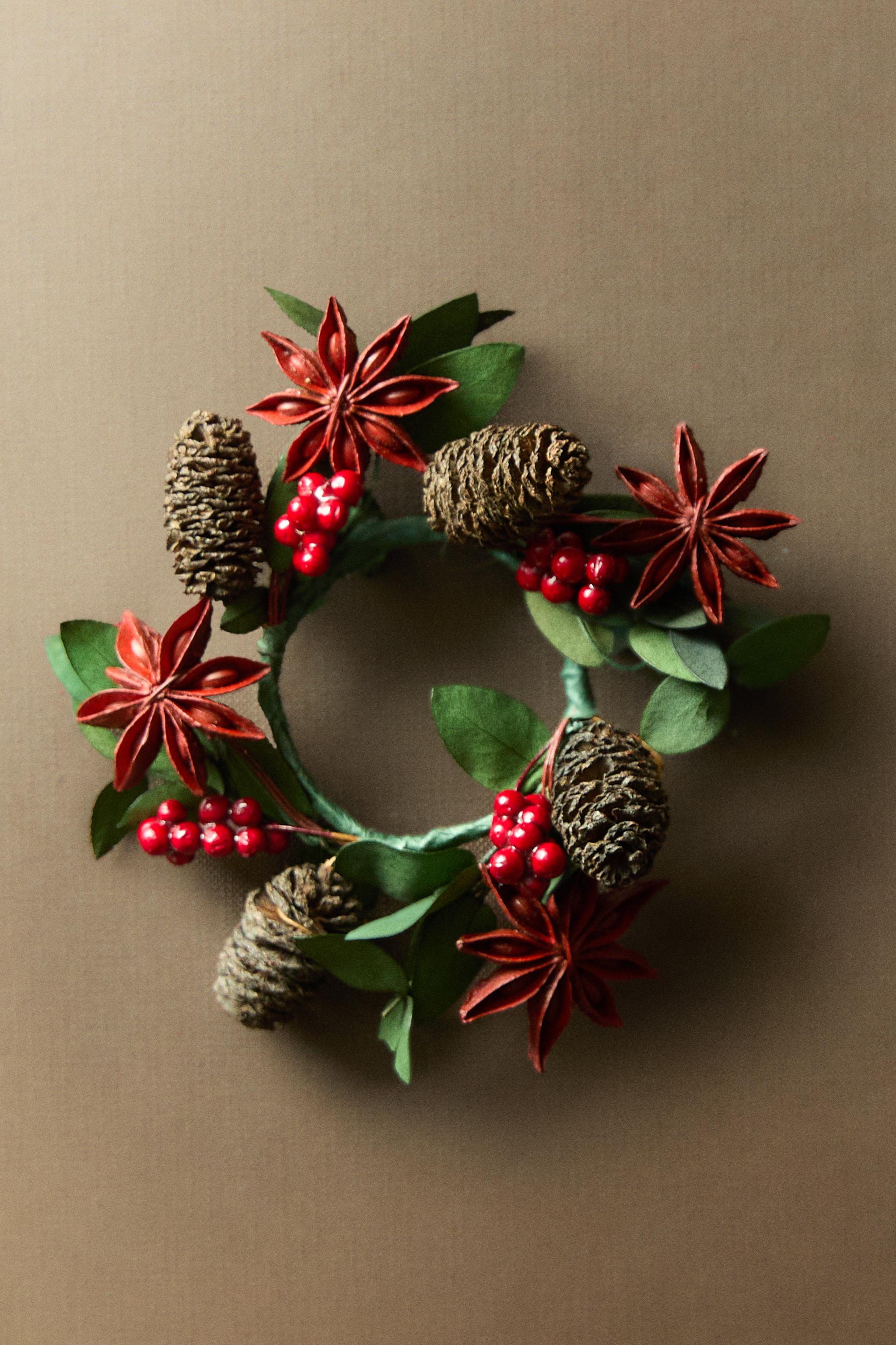 SET OF DRIED LEAF CHRISTMAS NAPKIN HOLDERS (SET OF 4)