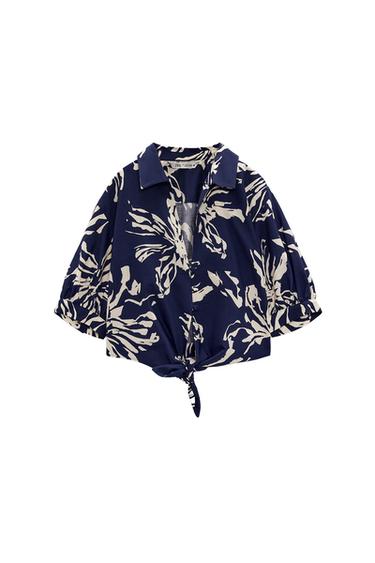 PRINTED BLOUSE WITH KNOT