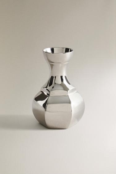 Zaras LITEN GEOMETRISK MÄSSINGSVAS - Silver